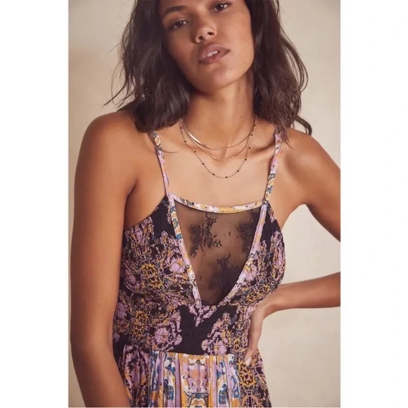 Free people That moment maxi slip dress lace festival boho fairy whimsigoth long - Picture 11 of 16